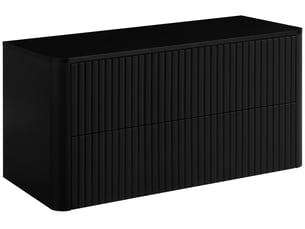 Meuble sous vasque suspendu linea 100 cm noir avec plan de travail