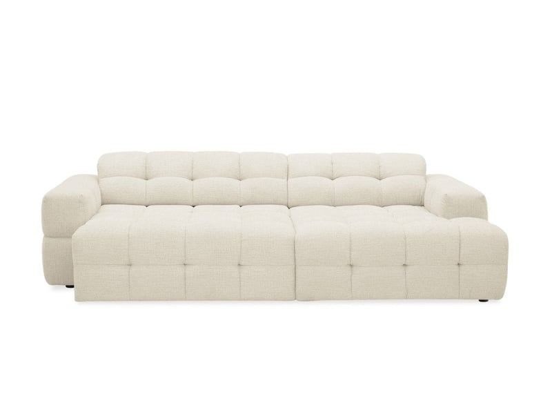  Canapé d'angle relax électrique en velours texturé beige fedora - angle droit KF9151-3M-BEI - Conforama E