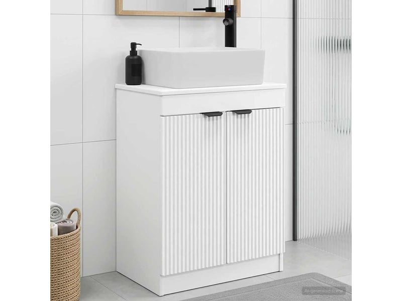 Meuble de salle de bain avec évier blanc 54x35x83 cm shl172 - Conforama B