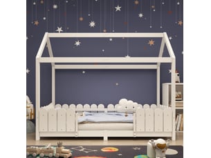 Lit cabane 90x200 cm MAISENTIEL coloris blanc