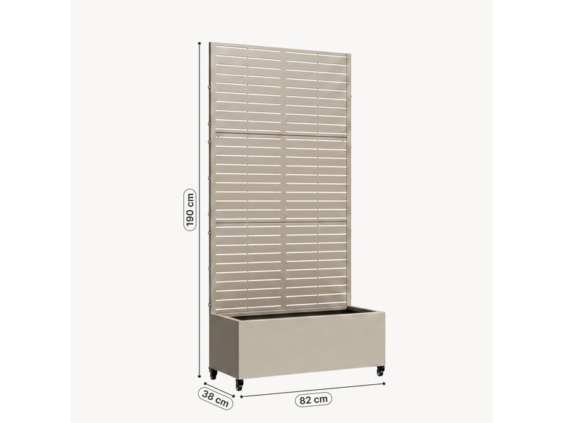 Brise-vue avec bac à fleurs nodepp acier galvanisé 190 x 82 x 38 cm beige ail casa.pro - Conforama C