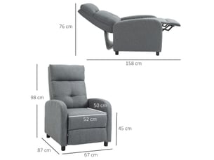 Fauteuil relax manuel ULEVR Polyester gris