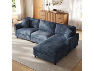 Canapé d’angle tcqpz nuage 3 places réversible 256 x 137 x 79 cm chenille bleu marine