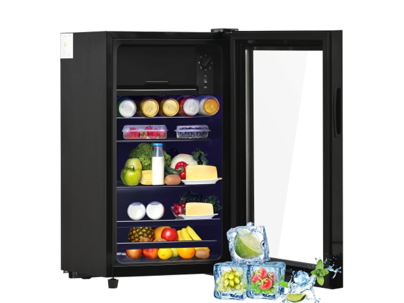  Mini réfrigérateur 76l noir - 6l congélation&amp;70l réfrigération - classe e - éclairage led - mini frigo silencieux - r600a écologique 71.6x40x43.5cm - Conforama A