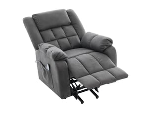 Fauteuil releveur 87x96x103 cm – fauteuil 1 place avec massage chauffage repose-pieds porte-gobelet usb – tissu – gris foncé