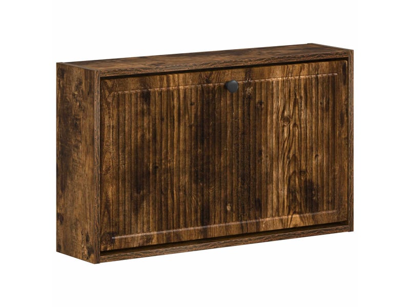  Meuble à chaussures mural, armoire à chaussures ede 71x17x43 cm chêne fumé  - Conforama A
