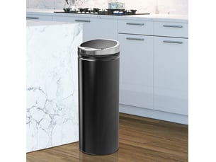 Poubelle automatique 50 l, capteur infrarouge, acier noir