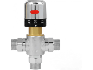 Robinet de douche thermostatique, raccord fileté de 0,6 pouce, échelle fahrenheit, construction en laiton, conception monobloc, argent