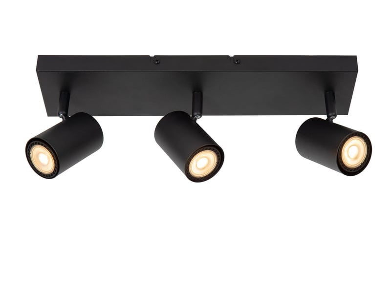 Plafonnier led 3xgu10 40 w dimmable métal noir - lucide - amigo  - Conforama A