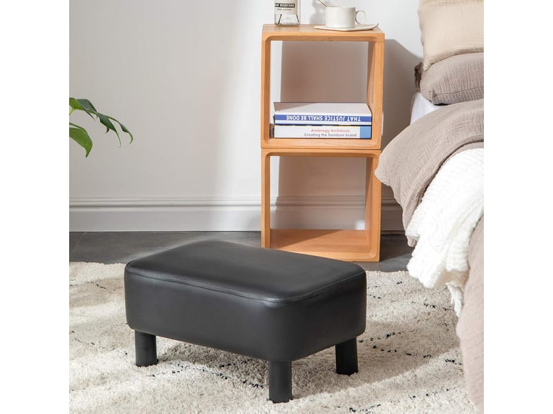 Repose-pieds moderne en cuir pu – pour maison et salon, noir - Conforama C