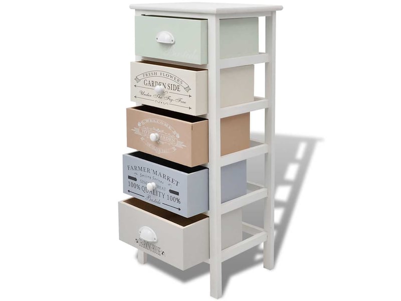  Armoire de rangement en style français 5 tiroirs bois  - Conforama D