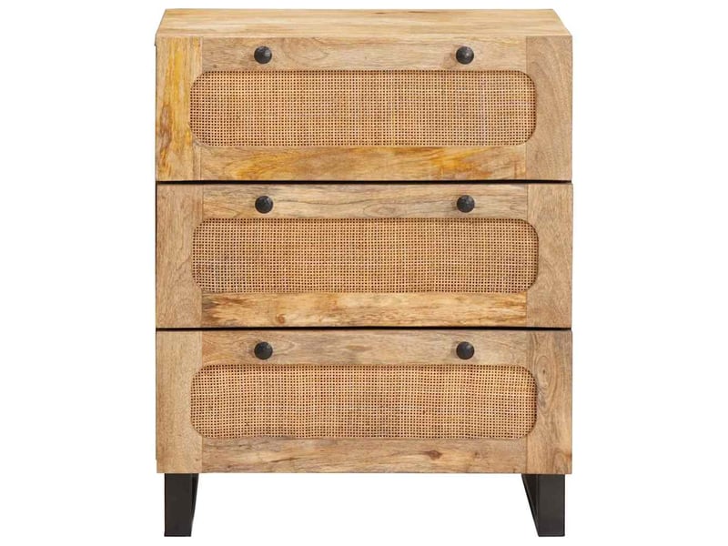 Buffet, meuble de rangement salon 60 x 33 x 75 cm bois de mangue massif marron - Conforama C