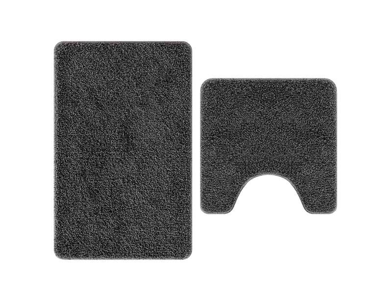  Ensemble de tapis de bain antidérapants 2 pc gris foncé pp cf64743  - Conforama A