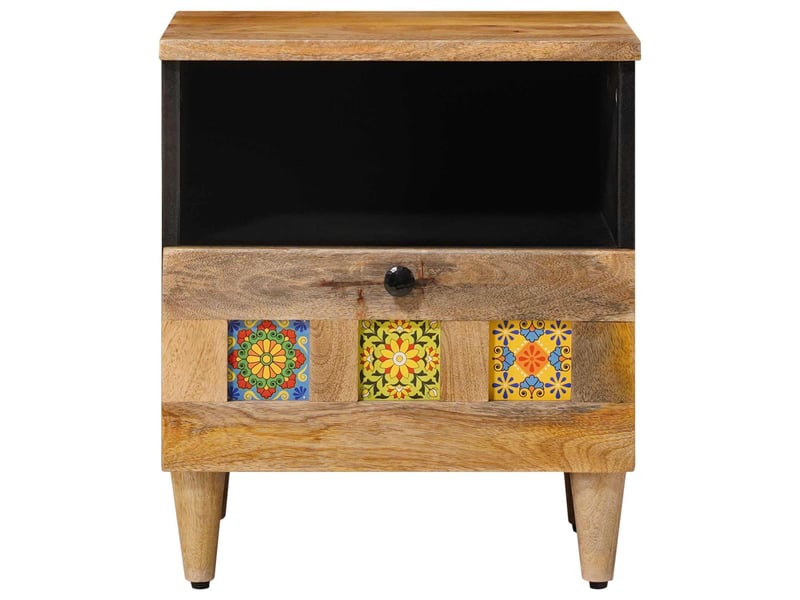  Table de chevet avec tiroir 2 pièces naturel 40 x 33 x 46 cm  - Conforama C
