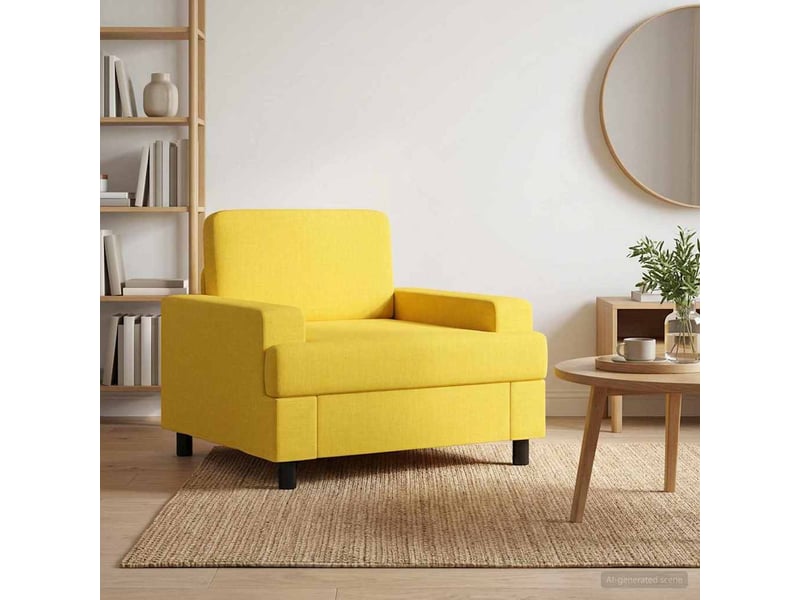  Vidaxl fauteuil jaune clair tissu  - Conforama B