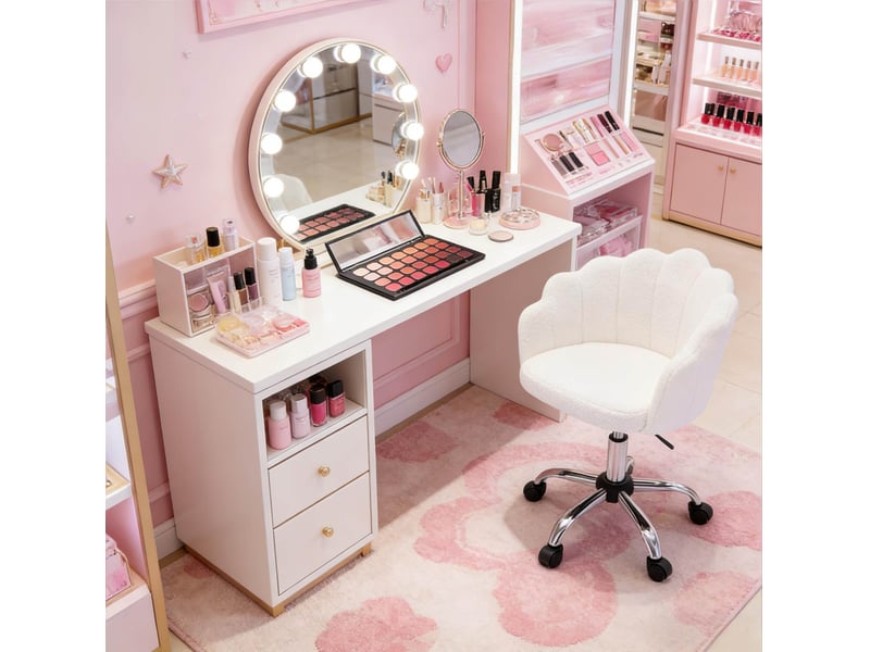  Chaise de bureau réglable avec dossier effet pétales evryae  - Conforama C
