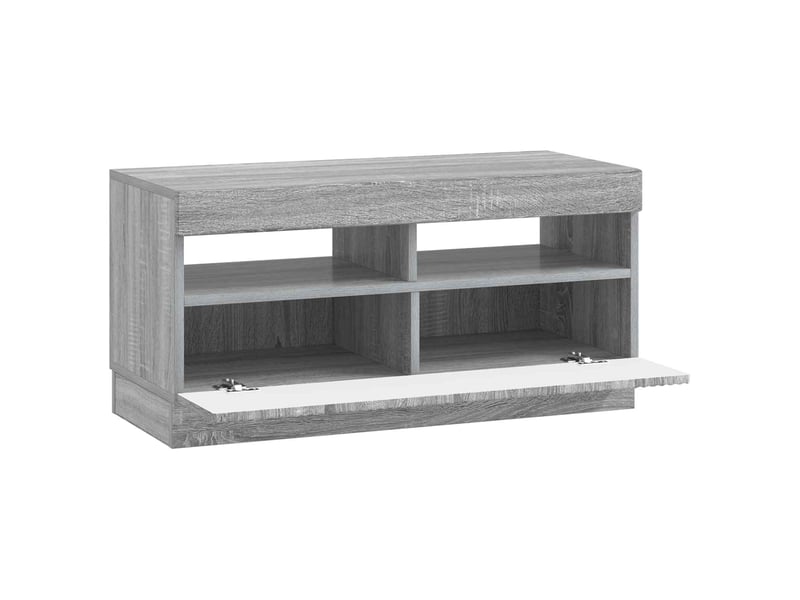  Meuble tv - banc tv - meuble de rangement led sonoma gris bois d'ingénierie  - Conforama E