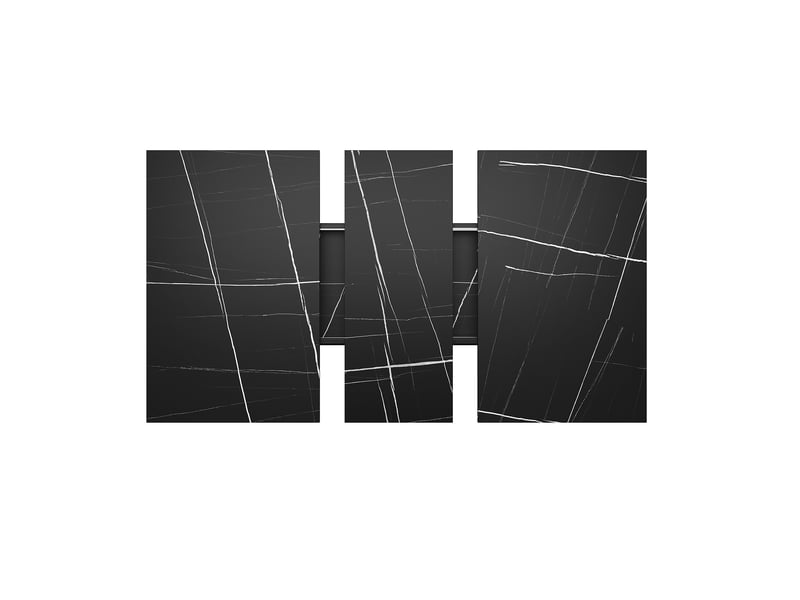  Table à manger extensible,120x80x76 cm,jusqu'à 6 personnes,mdf,noir et blanc  - Conforama E