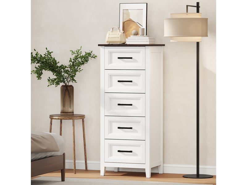  Commode à 5 tiroirs, meuble haut pour chambre et salon  - Conforama C