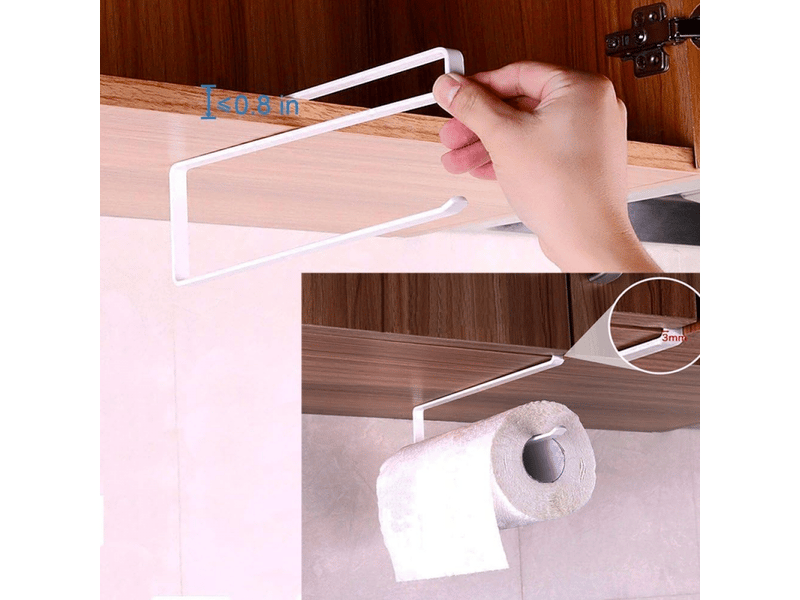  Distributeur de papier essuie-tout sous meuble, support de rouleau de papier sans perçage pour cuisine et salle de bain (2 pièces)  - Conforama D