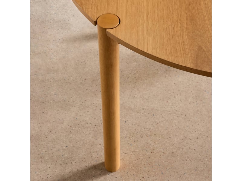 Table à manger ronde bois d'hévéa 4 places naturel - clémence  - Conforama E
