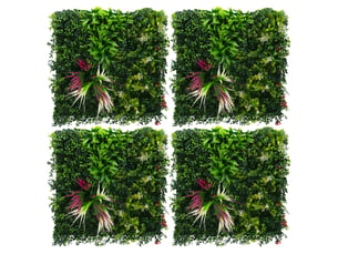 Ecd germany mur végétal artificiel réaliste classic buxus, 50x50 cm vert 1 m², feuillage décoratif dense haie synthétique clôture fausse plante brise-vue avec protection uv pour intérieur extérieur