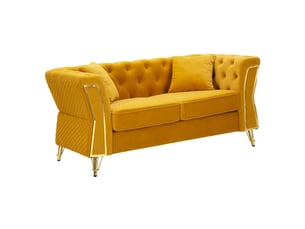 Canapé droit fixe <strong></strong> <strong></strong> 1 place Tissu jaune