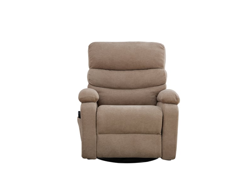  Fauteuil relax pivotant 360° taupe, massage, chauffage, dossier et repose-pieds réglables  - Conforama A