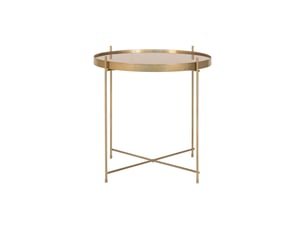 Roma-table basse acier couleur laiton et verre ø48cm