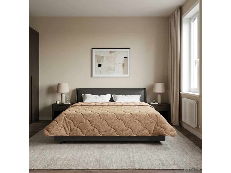  Couette - duvet d'été 200 x 200 cm été taupe respirant  - Conforama B