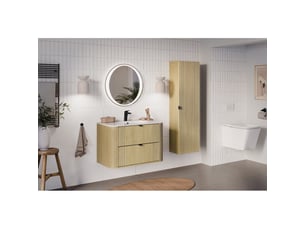 Ensemble de salle de bain kori : meuble sous vasque 80cm + vasque à encastrer