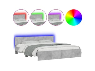 Lit 2 places 180x200 cm coloris gris