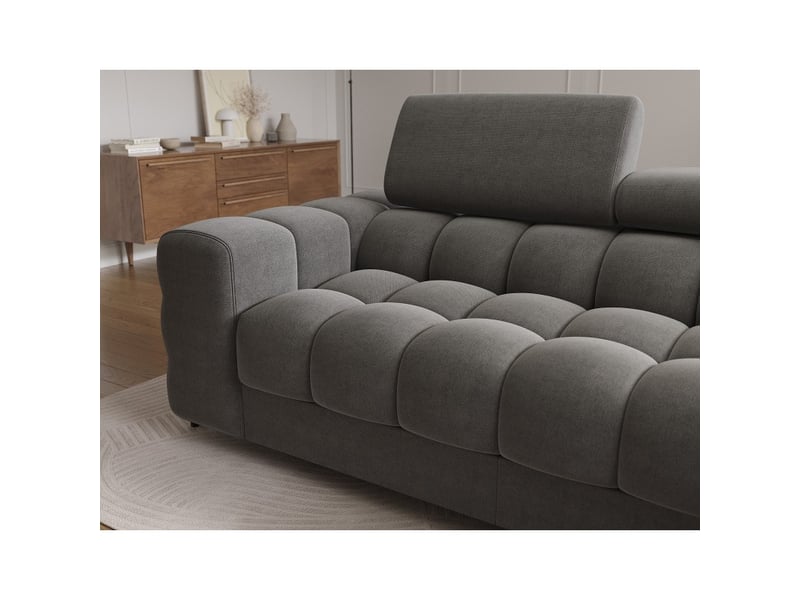  Canapé d'angle droit convertible gris foncé confort premium 285x99x181cm filtro  - Conforama D