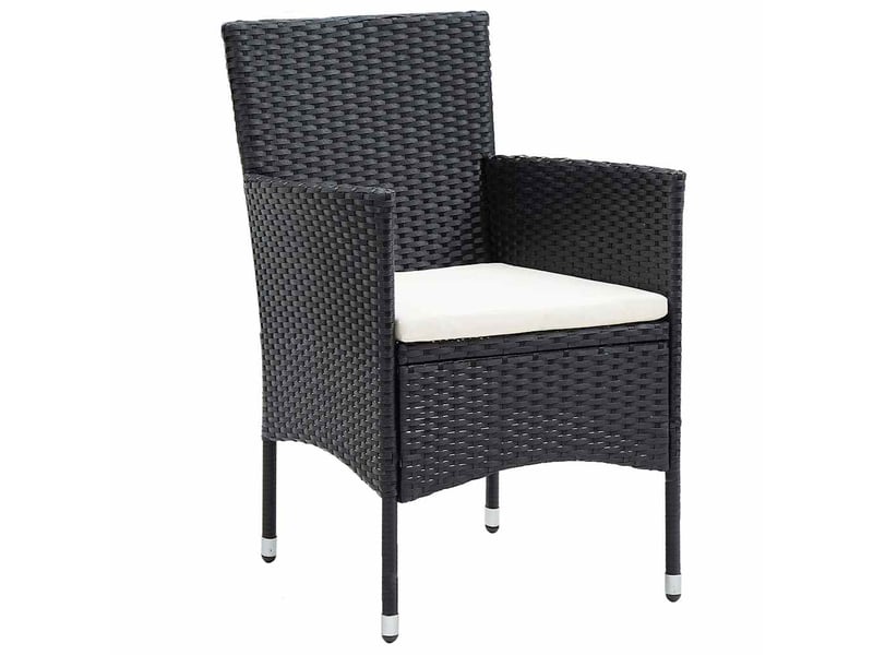  Ensemble à manger de jardin 3 pcs, salon de jardin, mobilier de salle à manger résine tressée noir shl3348  - Conforama C