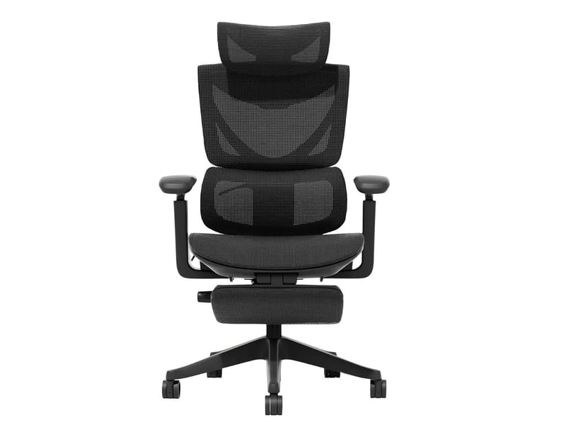  Chaise de bureau 70,6 x 70,6 cm noire en maille, dossier inclinable à 4 positions et accoudoirs réglables  - Conforama A