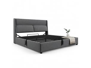 Lit coffre 160x200 cm ZERBACO   coloris gris