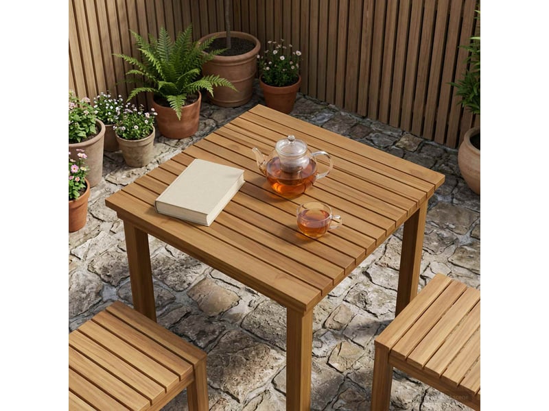  Vidaxl plateau de table 60 x 60 x 3,5 cm carré bois de teck massif  - Conforama B