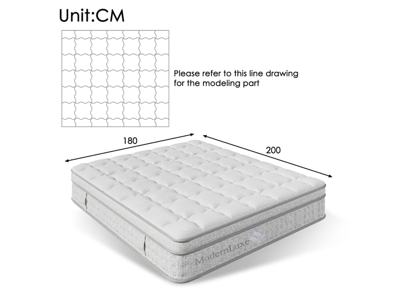  Matelas 180x200 cm en polyester 7 zones à ressorts ensachés blanc chicfurn  - Conforama D