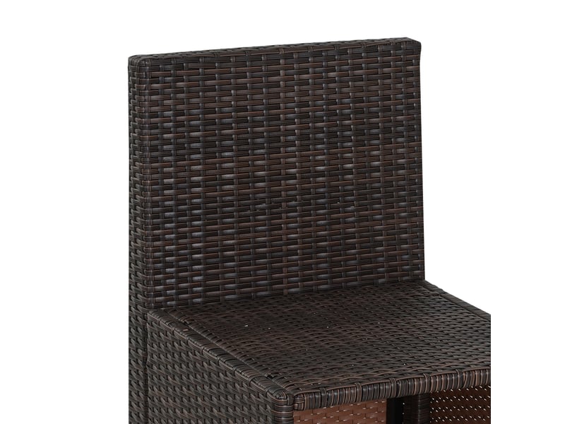  Ensemble de salon de jardin 5 pièces en polyrattan, résistant aux intempéries pour 4 personnes sur terrasse et balcon, marron+khaki avec table et 4 chaises  - Conforama C