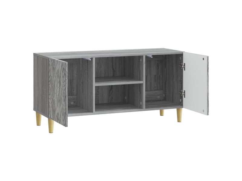  Meuble tv - banc tv - meuble de rangement 102 x 34,5 x 50 cm sonoma gris bois d'ingénierie  - Conforama D