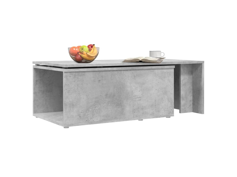  Table basse rectangulaire | table de salon gris béton 150x50x35 cm bois d'ingénierie  - Conforama E
