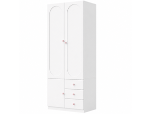 Armoire enfant tcqpz 80 x 50 x 200 cm avec penderie 3 tiroirs rangement mdf blanc