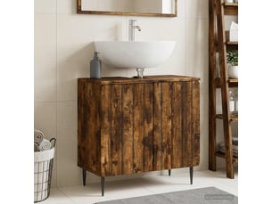 Meuble sous lavabo de salle de bain zwolle chêne fumé cf64948