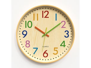 Horloge colorée – horloge à poser avec chiffres arabes – mouvement à quartz – horloge créative pour chambre – 12 pouces