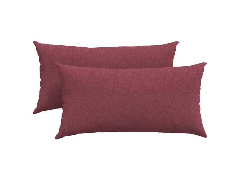 Lot de 2 coussins de canapé, coussins décoratifs tissu bordeaux 80 x 40 cm cf58803 - Conforama A