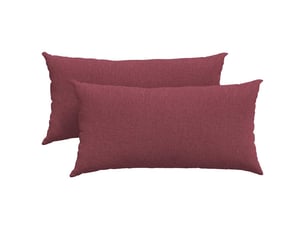 Lot de 2 coussins de canapé, coussins décoratifs tissu bordeaux 80 x 40 cm cf58803