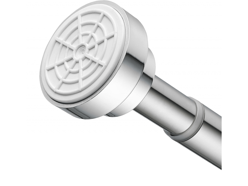  Tringle à rideau de douche télescopique rétractable en acier inoxydable, 55-85 cm du mur, argent  - Conforama A