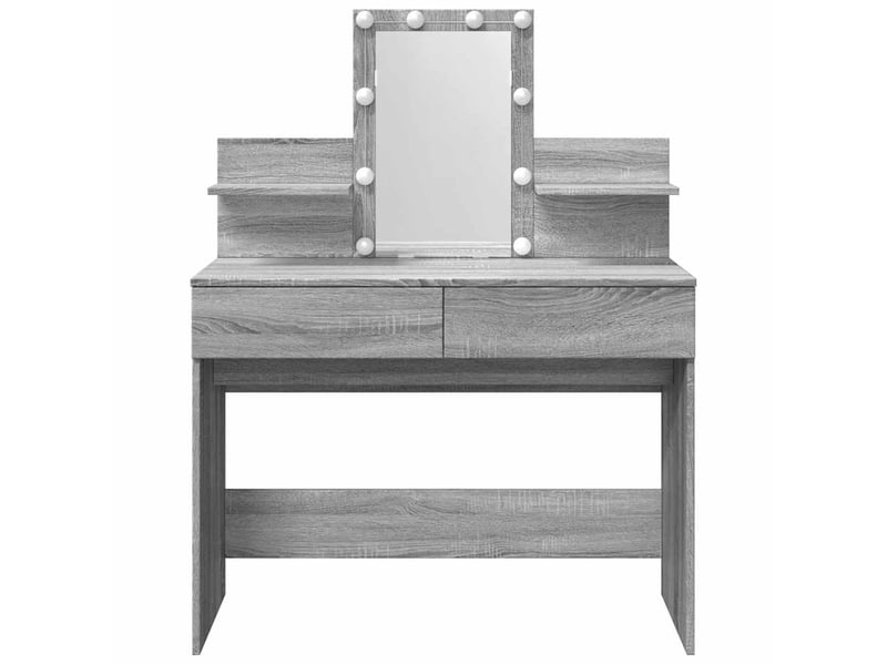  Coiffeuse, table de maquillage avec led sonoma gris 100x40x130 cm shl89876  - Conforama E