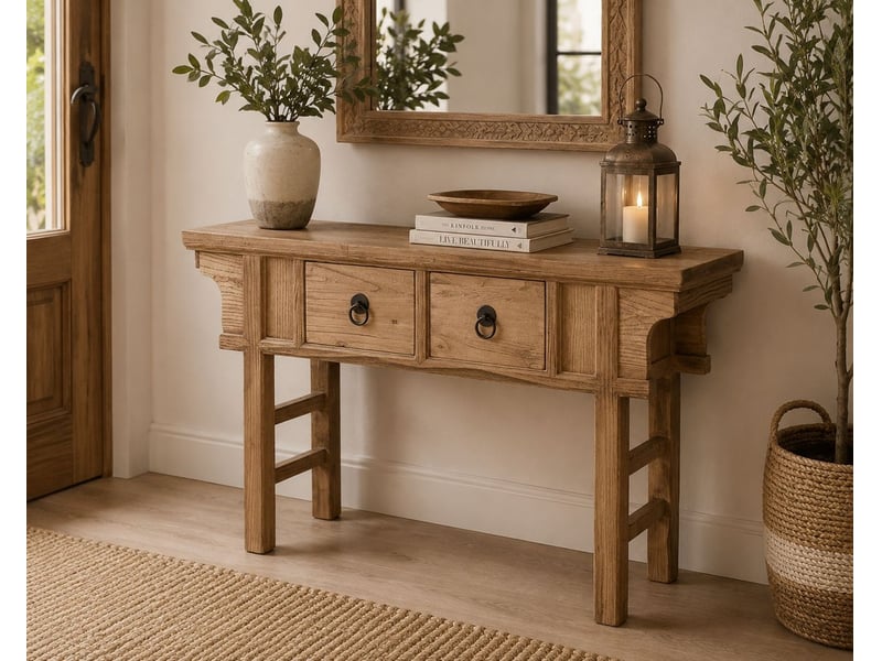  Console en bois beige 114x35x70 cm h  - Conforama B