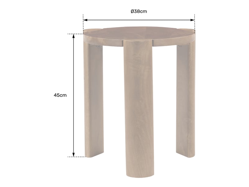  Table d'appoint en bois de manguier massif teinte claire vori  - Conforama E